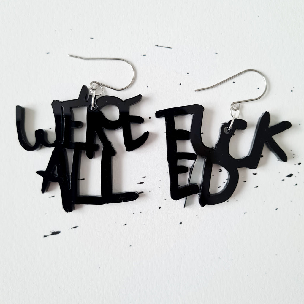 Earrings Funny Words 